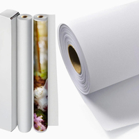 Rouleau de toile polyester compatible avec les imprimantes à jet d'encre, 115 g/m², blanc mat, imperméable, support d'impression numérique