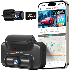 กล้องติดรถยนต์ Redtiger VS10 2.5k 1080P กล้องหน้าและหลังคู่ พร้อม WIFI GPS บันทึกภาพแบบกล่องดำ - Product Image 1