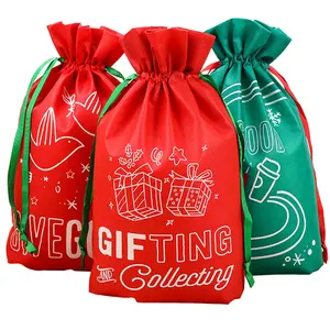 批量促销个性化拉绳圣诞礼物包装儿童圣诞包