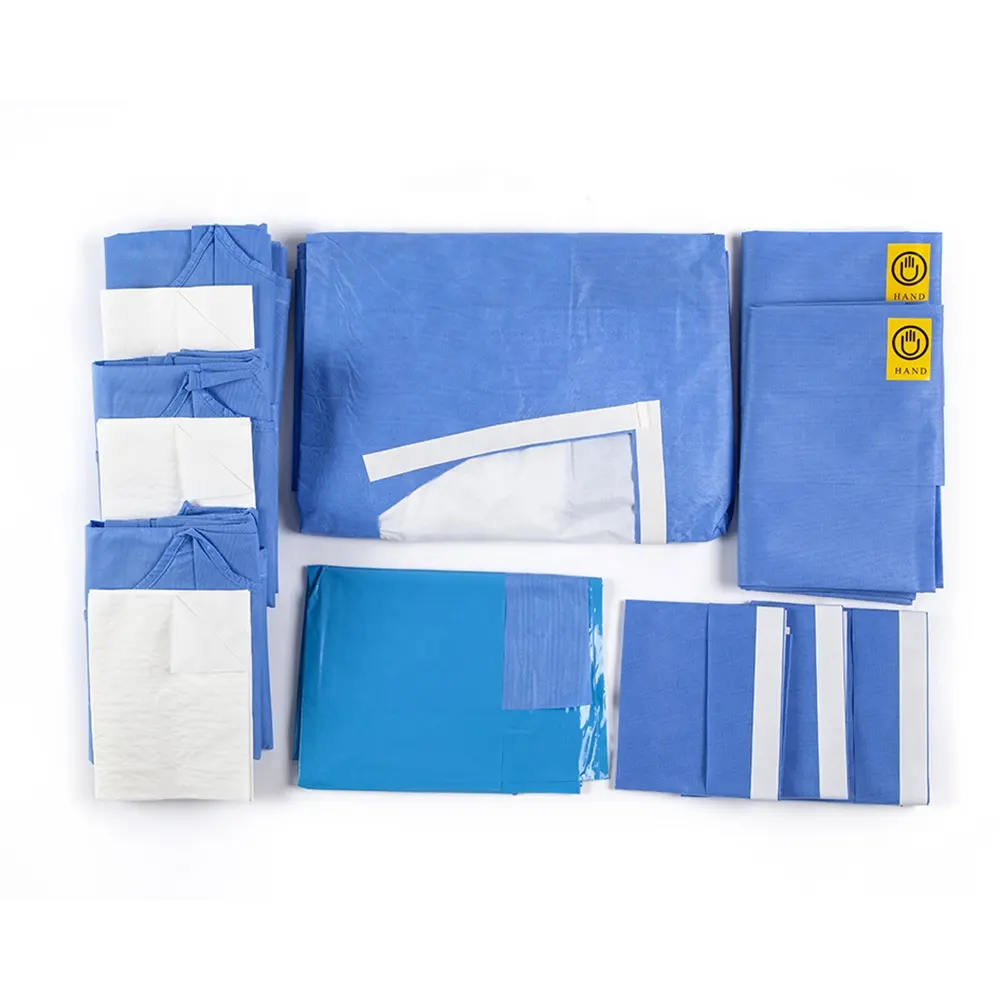 Chirurgie de haute qualité kit de drapé abdominal de laparotomie chirurgicale jetable pack de drapé abdominal de laparotomie (usine de Thaïlande)