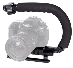 Estabilizador de mango en forma de U con tres soportes de zapata caliente Universal Smartphone Camera Flash Bracket Photo Studio Accesorios - Product Image 4