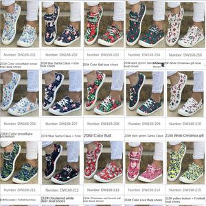 <span class=keywords><strong>Super</strong></span> confortable semelle souple toile baskets dames joyeux noël rouge père noël imprimé à lacets plat <span class=keywords><strong>bateau</strong></span> chaussures pour femmes - Product Image 4
