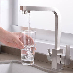 Vòi Lọc Nhà Bếp Vòi Trộn Gắn Trên Sàn Bồn Rửa Nhà Bếp Bằng Crôm Một Lỗ Nóng Và Lạnh Nước Uống - Product Image 2