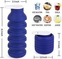 Bouteille d'eau pliable en silicone, sans BPA, portable, pour le camping, la randonnée et les sports de plein air