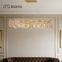 Lustre en cristal pour salon d'appartement, lampe décorative en cristal en forme de branche pour projet hôtelier, suspension personnalisée de style luxueux