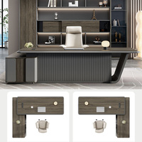Mobilier de bureau personnalisé de luxe Table de travail combinée Table de bureau avec tiroir à armature métallique dorée pour le bureau