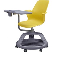ZOIFUN – mobilier scolaire en plastique, chaise ergonomique de formation à l'écriture de réunion et d'université pour étudiants avec bloc-notes