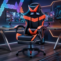 Chaise de jeu de style course professionnelle Silla Gamer avec repose-pieds, siège d'ordinateur ergonomique à dossier haut inclinable pour le bureau