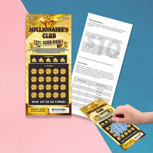 Vente en gros de cartes à gratter personnalisées de conception de gameplay d'impression numérique en couleur billet de jeu de loterie - Product Image 1