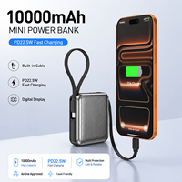 Nouveaux produits 2026 : Batterie externe rechargeable 10000 mAh, mini batterie externe, charge rapide PD22.5W, affichage numérique, logo personnalisé en usine