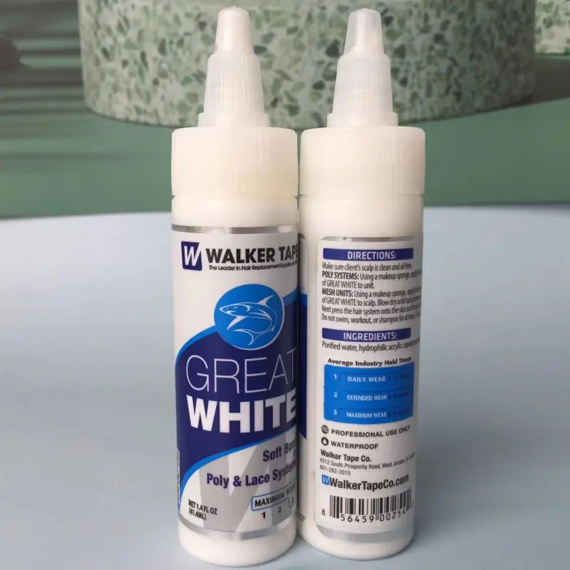Hot selling stock Great white glue remover tool 1.4FL OZ 41.4ml soft bond for poly lace hair systems walker tape