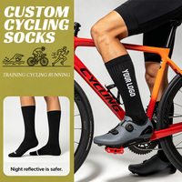 Chaussettes de cyclisme pour hommes, logo jacquard, chaussettes de sport personnalisées pour l'extérieur, nouveau design East, chaussettes de triathlon personnalisées