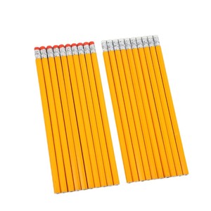 HUA Wholesale Custom Yellow HB <strong>Pencil</strong> with Eraser Wooden Hexagonal Standard <strong>Pencils</strong> Personalized by Design - Product Image 1