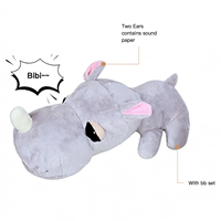 Jouet pour chien en peluche couineur, grande tête, dessin animé, écologique, résistant aux morsures, avec son, singe, rhinocéros