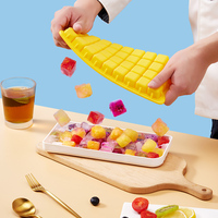 Bac à glaçons en silicone avec couvercle en plastique et récipient, bac à glaçons empilable avec kit de rangement, seau à glaçons, machine à glaçons