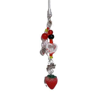 Cordon de téléphone portable de haute qualité avec pendentif fraise, mignon, style hipster, pour fille, avec perles, pour écouteurs, clés, sac, décoration, sangles de téléphone portable - Product Image 5