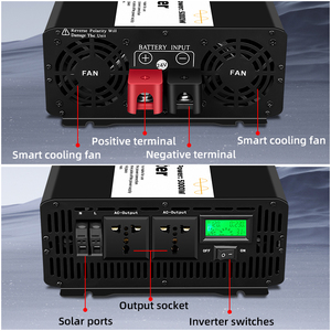 Biến tần năng lượng mặt trời sóng sin thuần VACCOF 220V 12V 10000W, biến tần 3000W, bộ chuyển đổi điện - Product Image 5