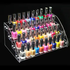 Chiodo acrilico Display Polish Organizzatore 7 Strati Manicure Cosmetici di Mostra Dei Monili Del Supporto Del Basamento Acrilico Trasparente di Trucco Bo