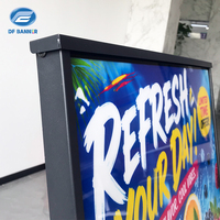 Panneau publicitaire en acier personnalisé en forme de A, panneau de menu LED commercial pour l'intérieur et l'extérieur