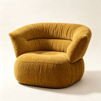 Canapé en fausse fourrure d'agneau doux, fauteuil pouf moelleux, siège pivotant de détente pour chambre, salon et balcon