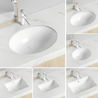 Fabricants Vente en gros Lavabo rectangulaire en céramique blanche sous le lavabo pour salle de bain