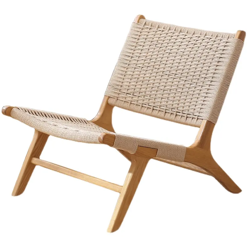 Design Komfortable Liege sessel Patio Rasen Garten Hinterhof Deck Holz konstruktion Gewebter Web sitz Natural Lazy Chair
