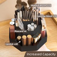 9 emplacements 360 °   Organiseur de maquillage rotatif pour comptoir, boîte de rangement pour soins de la peau, support rotatif pour pinceaux de maquillage pour coiffeuse