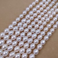 Perles de riz naturelles d'eau douce de 8-9 mm, forte luminosité, légère imperfection, forme goutte d'eau, matériau semi-fini pour création artisanale DIY