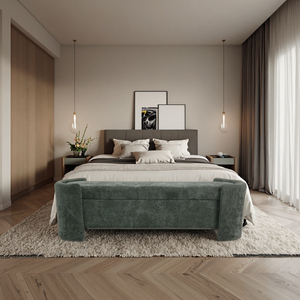 Venta al por Mayor de Otomanas Modernas Minimalistas de Tela <span class=keywords><strong>Verde</strong></span> para Almacenamiento, Ideales para Sala de Estar, Dormitorio, Hogar, Hotel o Villa - Product Image 2