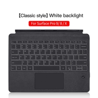 Keyboard nirkabel magnetis, dengan Trackpad & lampu latar untuk Microsoft Surface Pro 8 / 9 / X