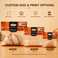 Bolsas Transparentes Reutilizables para Panadería con Cierre, Asa Superior y Cierre de Cremallera, para Pasteles, Croissants, Pan, Bolsas Personalizables de PET+CPP para Almacenamiento de Alimentos