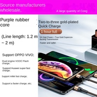 100W 5A 2 in 3 Pengisian Daya Super Cepat 1.25m 2m Kabel Data /Micro USB/Konektor Tipe-C Paduan Aluminium untuk Ponsel Tablet