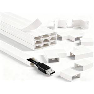 Canalina per Cavi Autoadesiva 10x20mm 10x15mm, Canalina Elettrica Rotonda e Scanalata in PVC, Realizzata in Plastica e Gomma - Product Image 1