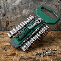 Kit de clés à douille CRV industrielles et domestiques à rotation fluide avec cliquet pour l'assemblage et l'entretien de motos et de meubles