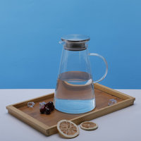 Bouilloire à thé triangulaire en verre borosilicate grand format, prix d'usine, blanc froid, écologique, double température chaud/froid, logo personnalisé, pour la maison