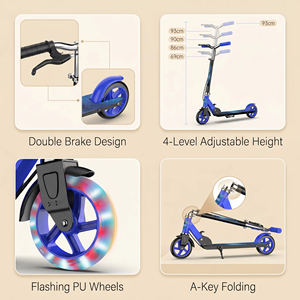 Safe Premium Children's <strong>Scooter</strong> Kids 2 <strong>Big</strong> PU Light up Wheels Portable Lightweight Foldable Kids' Kick <strong>Scooter</strong> With Rear Brake - Product Image 2