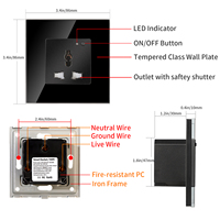 Touchmi Smart Home Prise électrique WiFi/ZigBee Prise murale Caractéristiques durables résistantes aux intempéries 16A pour Allemagne/Français/UK/EU 3 broches