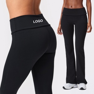 High Elastic Breathable Eco-Friendly Four-Way Stretch Yoga Set Women <b>Flared</b> Legs Gym Outdoor Sportswear Workout <b>Leggings</b> Suit - Product Image 1