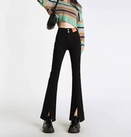 ZZH XZ2732 Celana jeans wanita elastis potongan kecil, celana kasual, serbaguna