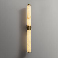 Applique murale LED en albâtre espagnol, design moderne et épuré, cuivre, lumière blanc chaud 3000K, durée de vie 10000 heures, pour salon et chambre