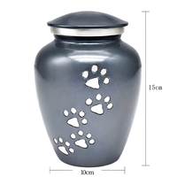 Urne funéraire en métal de style américain de haute qualité avec empreinte de patte pour cendres d'animaux de compagnie, souvenirs commémoratifs pour animaux, fournitures funéraires