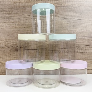 Wholesale Empty Different Capacity 50ML 80ML 100ML 120ML 150ML 200ML 250ML Cosmetic Cream Pet <b>Plastic</b> <b>Jar</b> With PET Blue pink Lid - Product Image 4