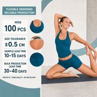 Ensemble de vêtements de sport pour femmes durables et personnalisés, 87% nylon, 13% élasthanne, débardeur de sport à bretelles, short de yoga plissé à la taille, leggings