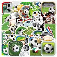 50 autocollants créatifs en vinyle brillant découpés à la forme de ballon de football, écologiques, 4-8 cm, imperméables pour ordinateurs portables, bagages, bouteilles d'eau