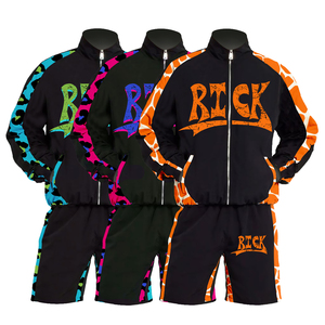<strong>Men's</strong> Windbreaker Shorts Set Polyester Custom Streetwear Tracksuit Windbreaker <strong>Jacket</strong> and Short Set for <strong>Men</strong> <strong>Summer</strong> Outfit - Product Image 1