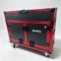 Flight case en aluminium rouge de 12 mm d'épaisseur pour Behringer WING avec roues hydrauliques, flight case pour équipement audio