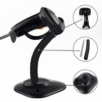 Lecteur de codes-barres 1D portable MJ2808AT, filaire, détection automatique, robuste, avec support en option pour l'inventaire