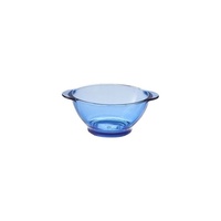 Hxglass Vaisselle en verre à haute teneur en borosilicate Bol en verre à double oreille Assiette à soupe Ensemble de dîner bleu saphir pour four à micro-ondes