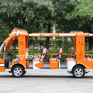 ZOWN Electric Sightseeing Bus 4 <b>Row</b> Passenger Van White Open Side Design for Tour Transport - Product Image 3