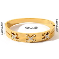 Bracelet Gaovo tendance avec initiale X en zircon cubique, design vintage rétro, en acier inoxydable, inaltérable, vente en gros transfrontalière, bijoux pour femmes